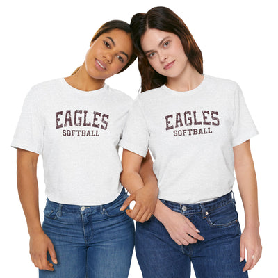 Adult Unisex New Albany Eagles Softball Vintage Distressed Graphic Short Sleeve Soft Tee