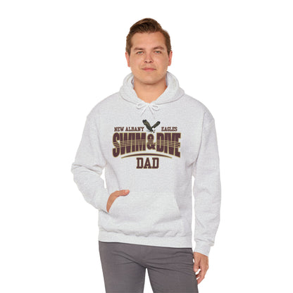 Men's Swim & Dive Dual Tone Eagles Effect Dad Graphic Hoodie