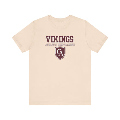 Adult Unisex Columbus Academy Vikings Athletic Performance Graphic Short Sleeve Bella + Canvas Soft Tee