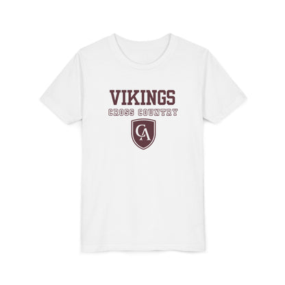 Youth Columbus Academy Vikings Cross Country Graphic Short Sleeve Bella + Canvas Soft Tee