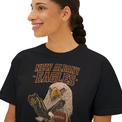 Women's New Albany Gridiron Eagle Graphic Boxy Crop Short Sleeve Tee