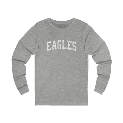 Adult Unisex Distressed Eagles Graphic Long Sleeve Soft Tee