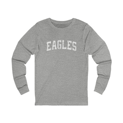Adult Unisex Distressed Eagles Graphic Long Sleeve Soft Tee