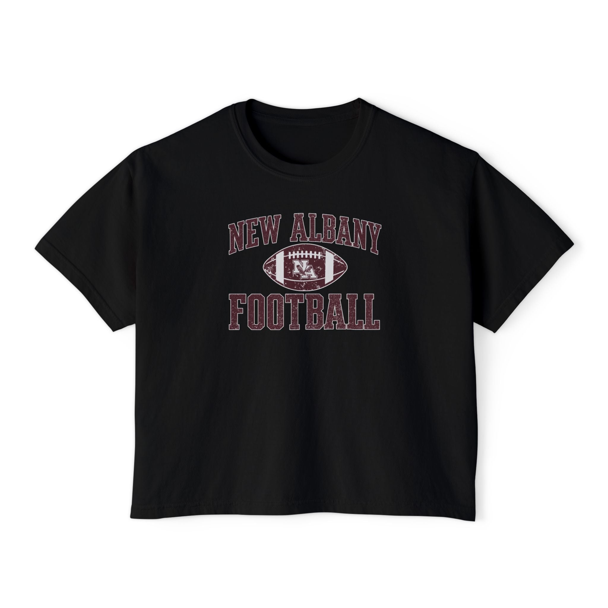 Women's New Albany New Albany Football Pride Graphic Boxy Crop Short Sleeve Tee