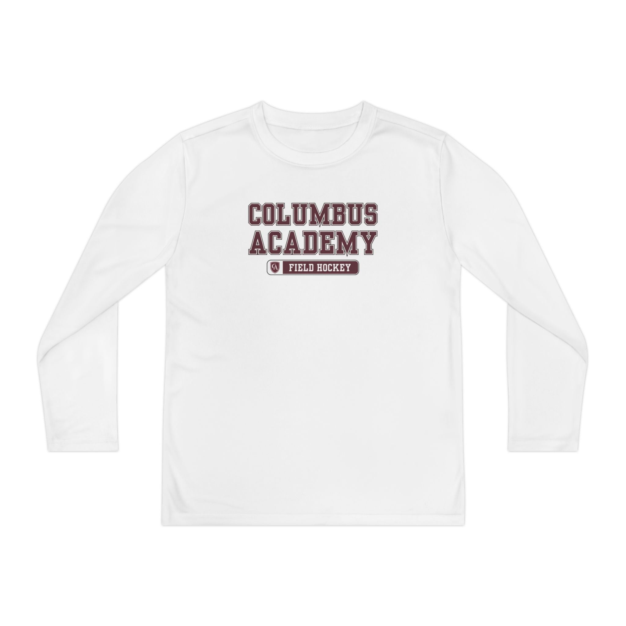 Youth Columbus Academy Field Hockey Graphic Sport-Tek Competitor Performance Long Sleeve Tee