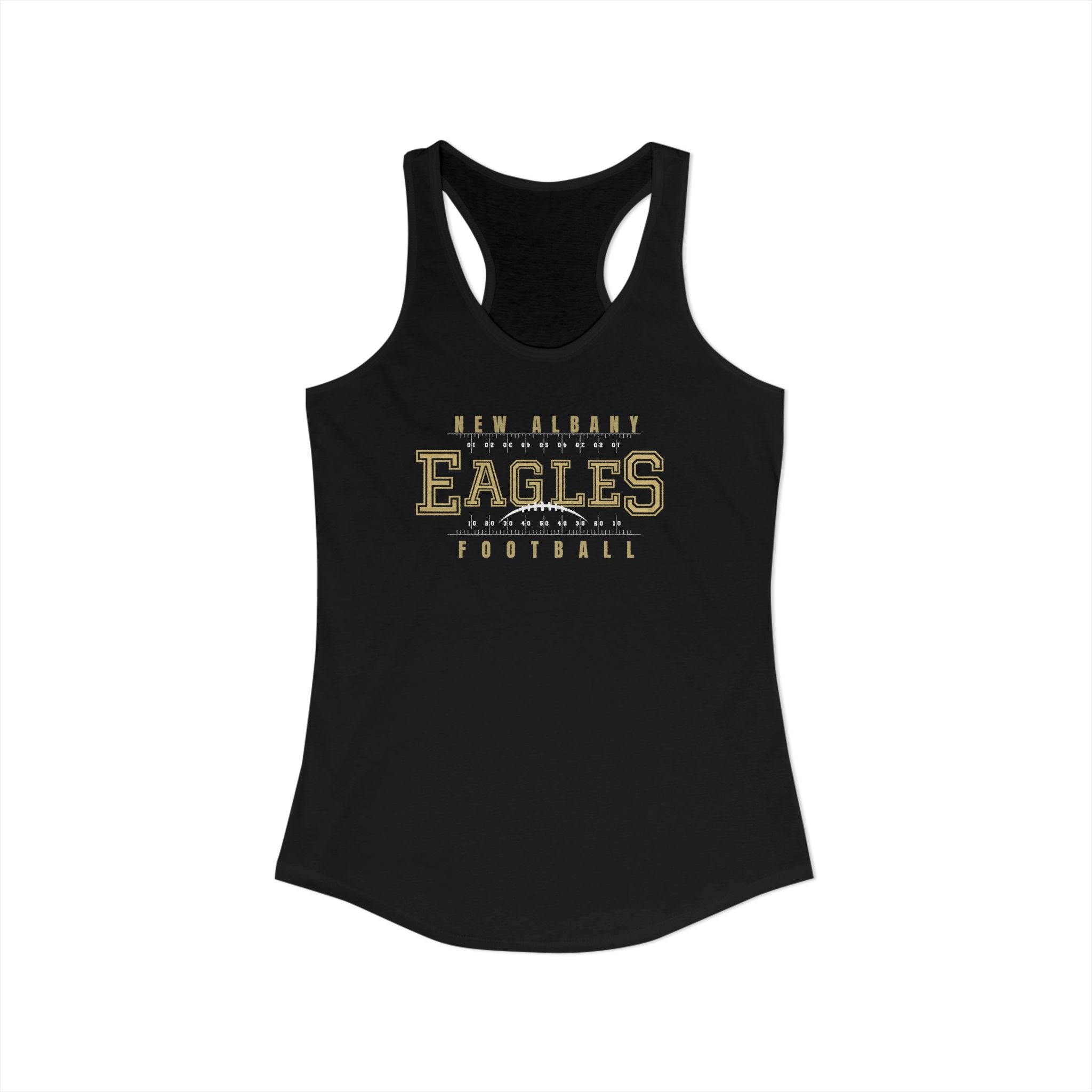 Women's New Albany Football Defend the Field Graphic Next Level Racerback Tank