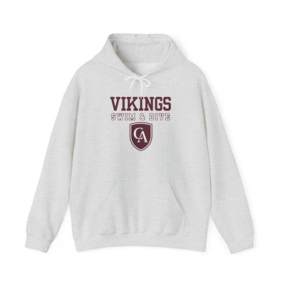 Adult Unisex Columbus Academy Vikings Swim & Dive Graphic Gildan Heavy Blend Hoodie