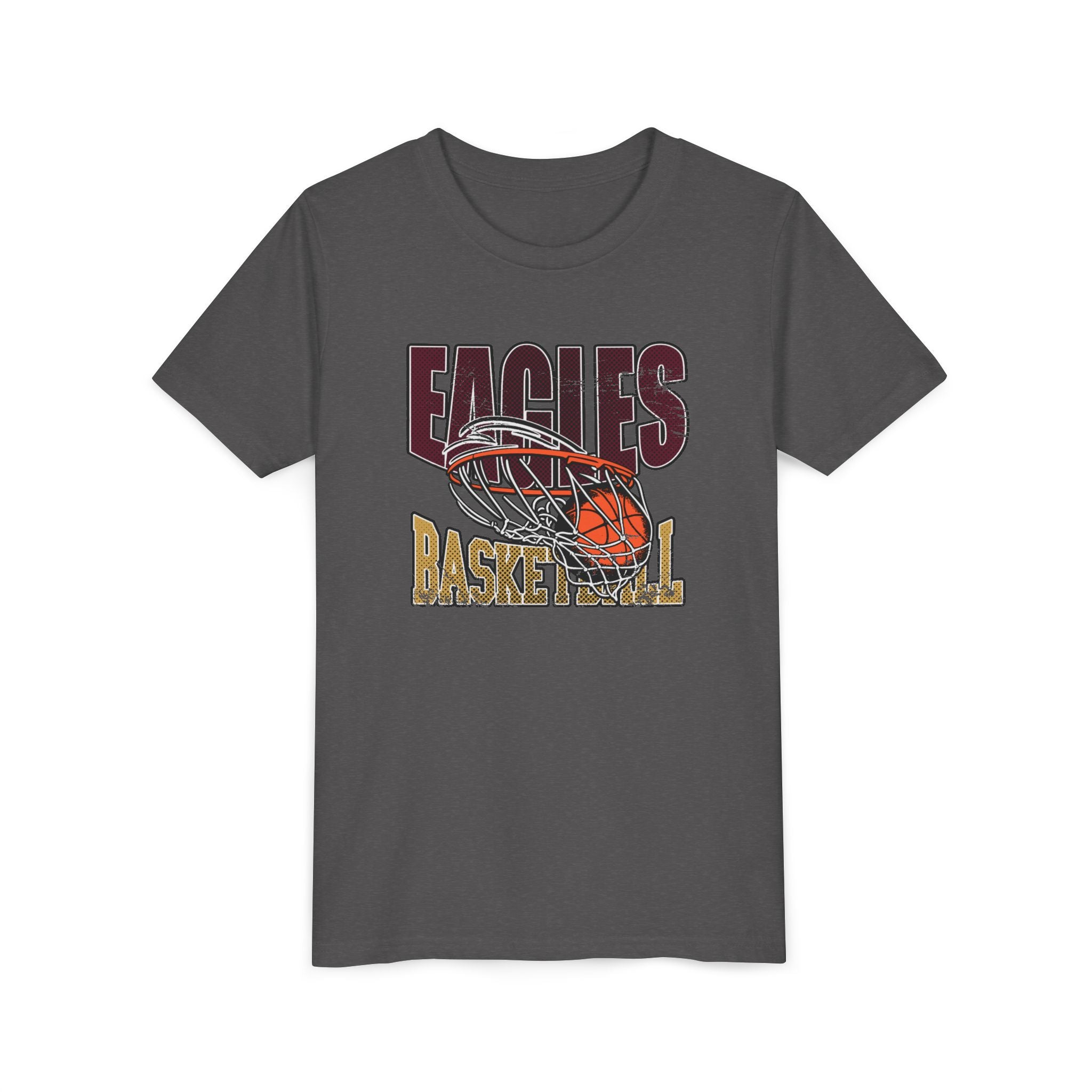 Youth Eagles Swish Distressed Basketball Graphic Short Sleeve Soft Tee