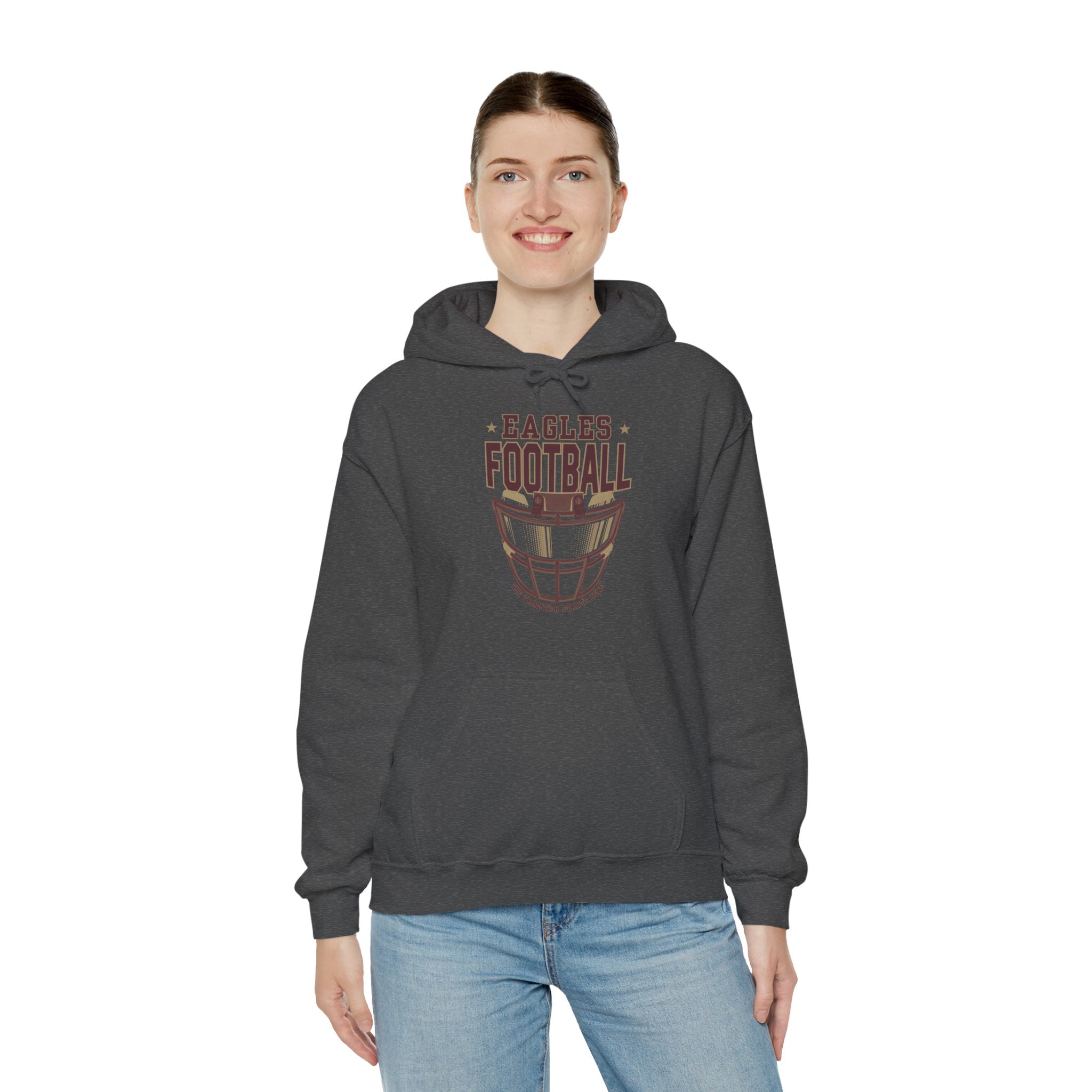 Adult Unisex Eagles Maroon Hype Helmet Graphic Hoodie