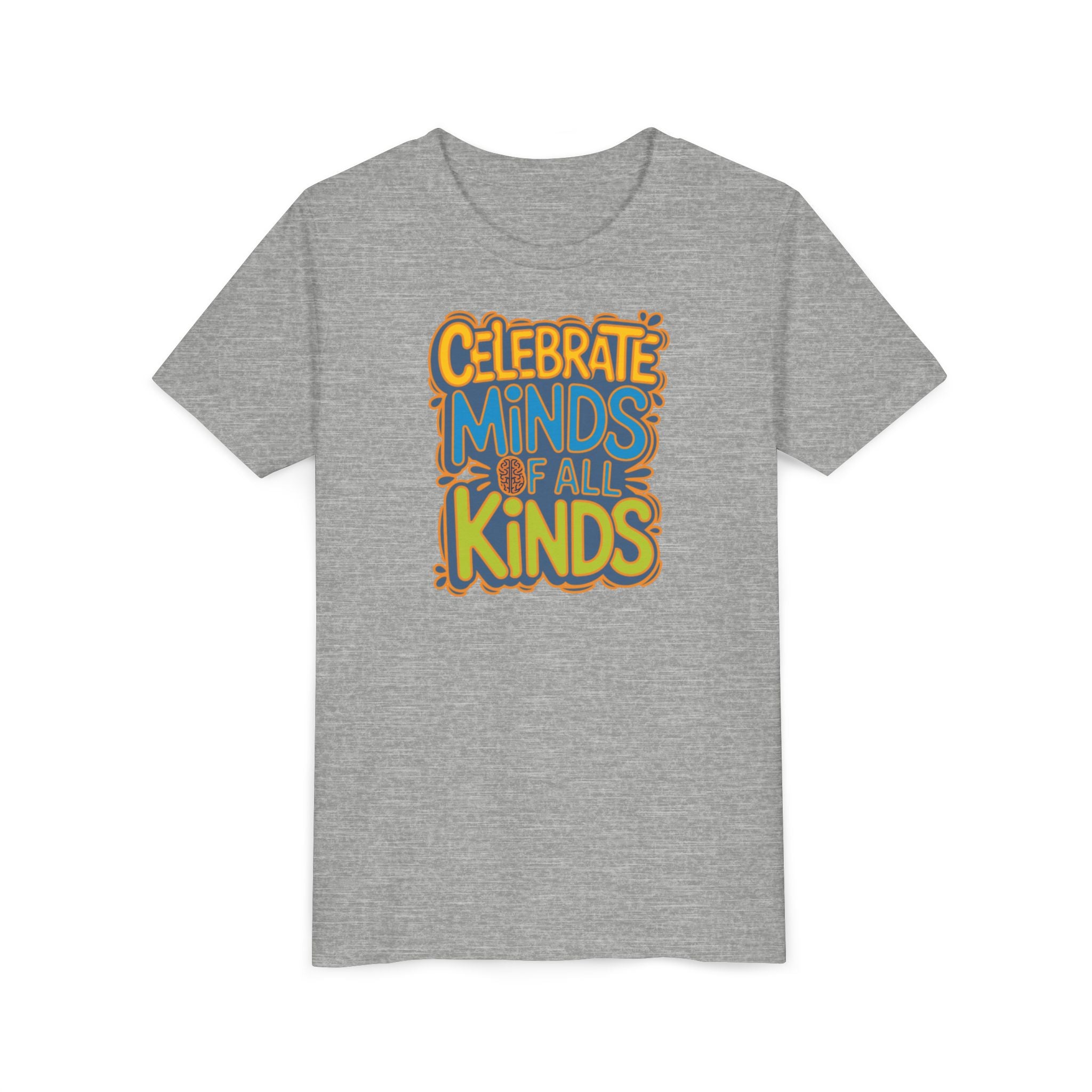 Youth Celebrate Minds Bubble Font Graphic Short Sleeve Soft Tee - Bridgeway Academy