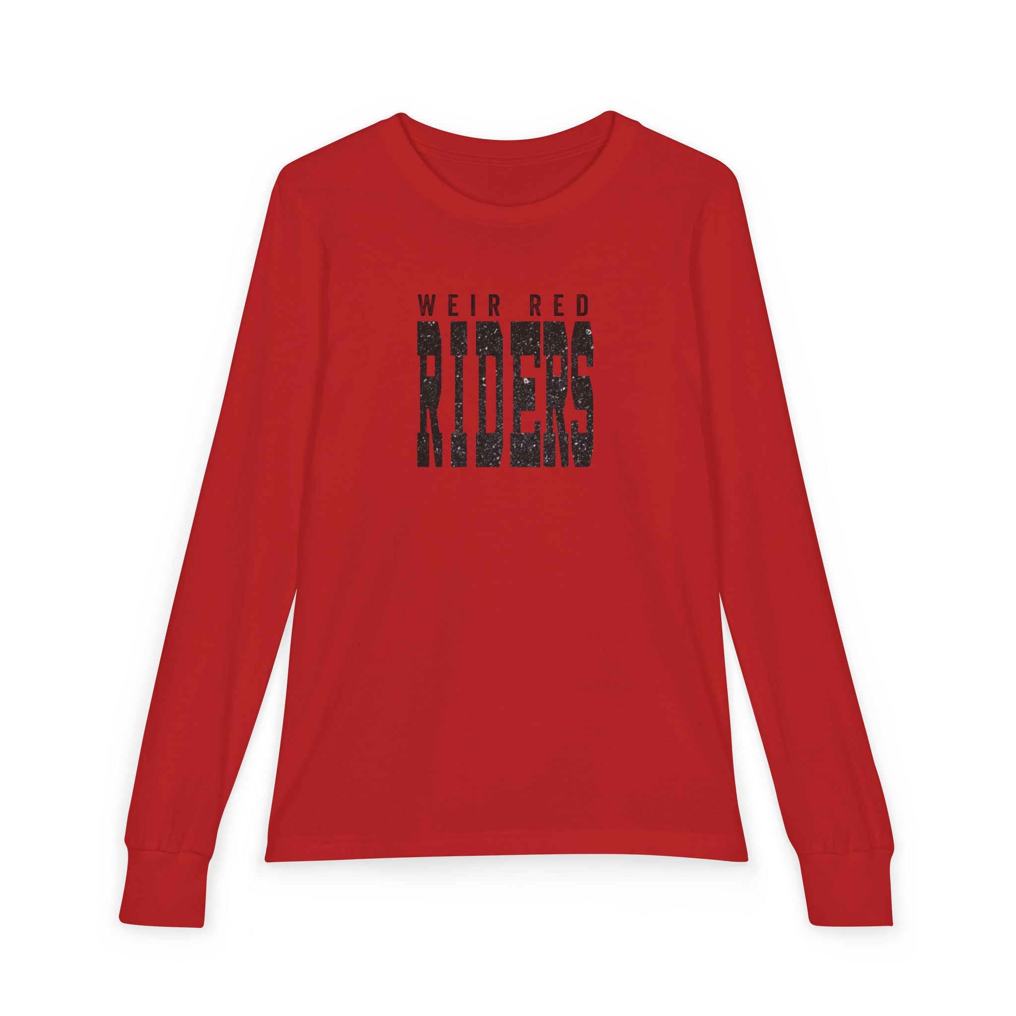 Youth Weir Red Riders Distressed Enlarged Graphic Bella + Canvas Long Sleeve Soft Tee