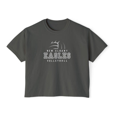 Women's New Albany Eagles Victory Volleyball Graphic Boxy Crop Short Sleeve Tee