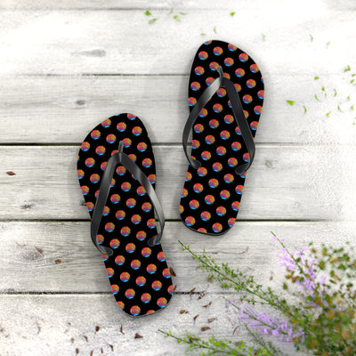 South Hills Swim Club Sunset Script Graphic Print Flip Flops