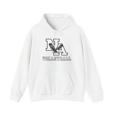 Adult Unisex New Albany Volleyball Classic White and Black Logo Graphic Hoodie