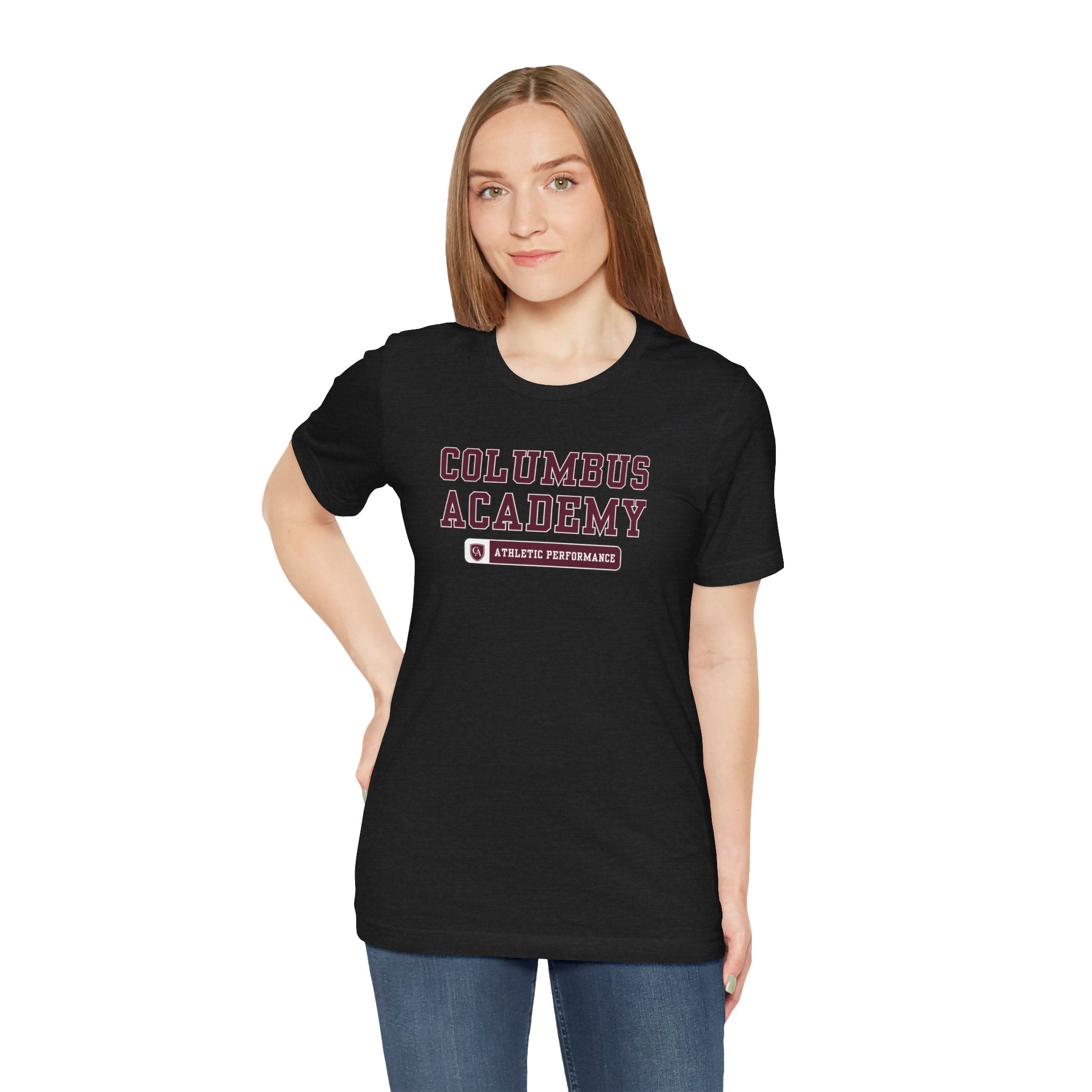 Adult Unisex Columbus Academy Athletic Performance Graphic Short Sleeve Bella + Canvas Soft Tee