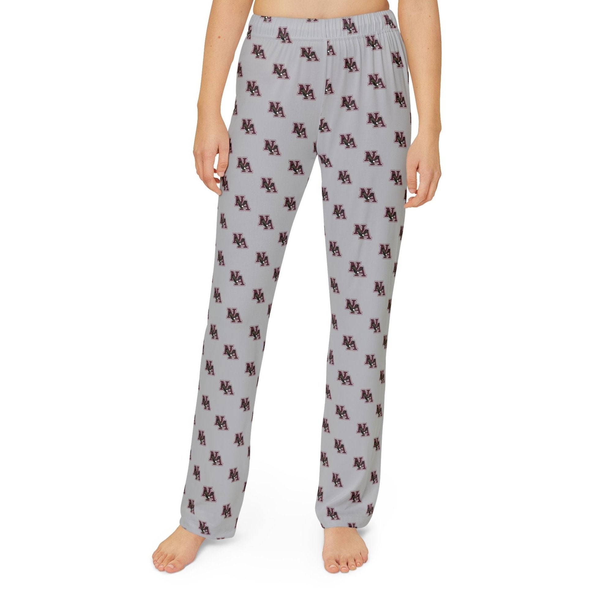 Youth Pajama Pant with Allover Classic Maroon Logo Print