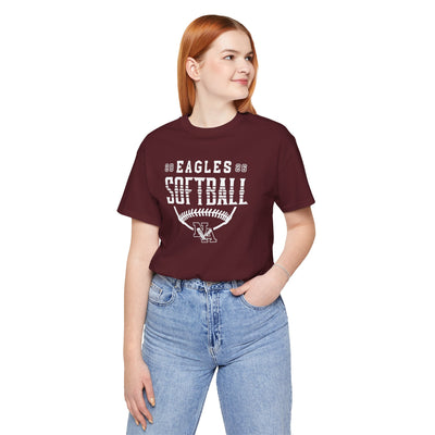 Adult Unisex New Albany Eagles Softball Strong Striped Graphic Short Sleeve Soft Tee