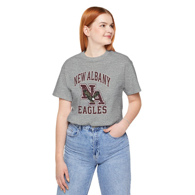 Adult Unisex New Albany Vintage Vibes Football Logo Graphic Short Sleeve Soft Tee