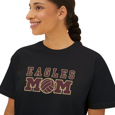 Women's Eagles Water Polo Mom Graphic Boxy Crop Short Sleeve Tee
