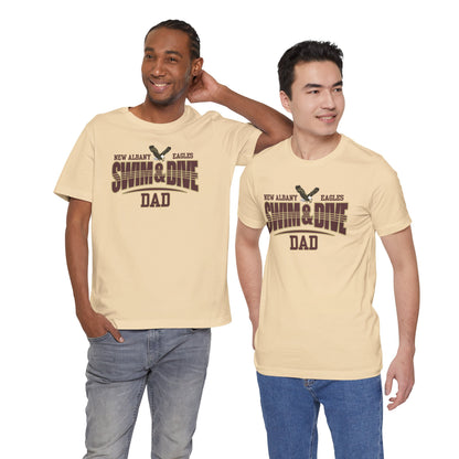 Men's Swim & Dive Dual Tone Eagles Effect Dad Graphic Short Sleeve Soft Tee