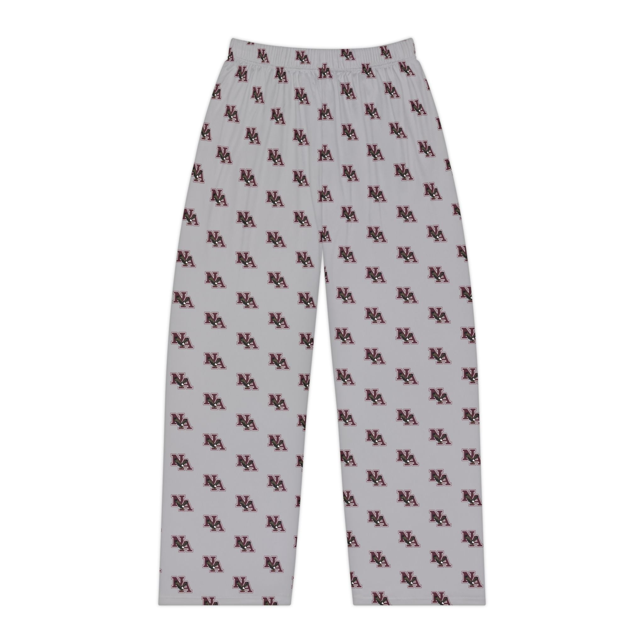 Women's Pajama Pant in Grey with Allover Classic Maroon Logo Print