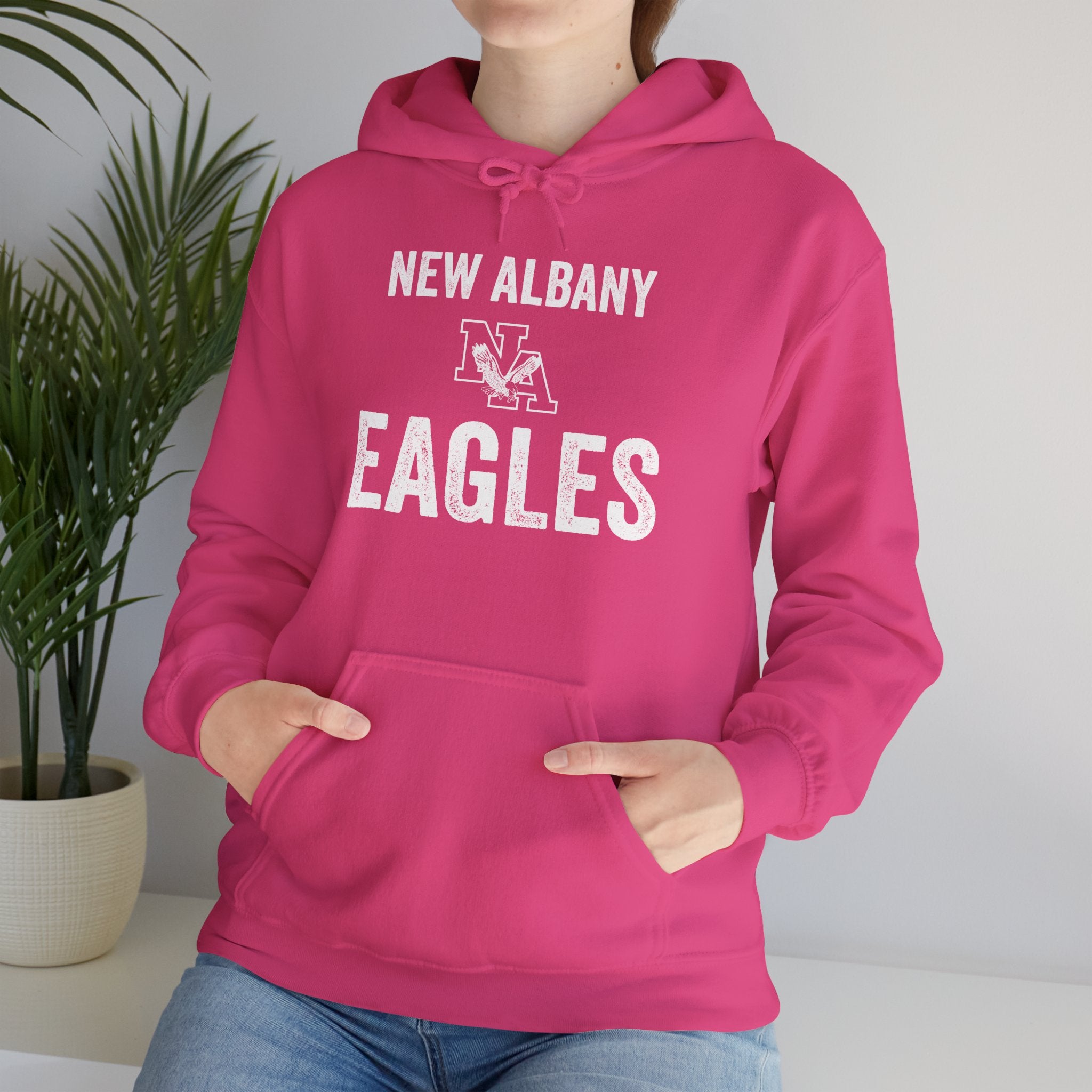 Adult Unisex New Albany Vintage Distressed New Albany Eagles Graphic Hoodie