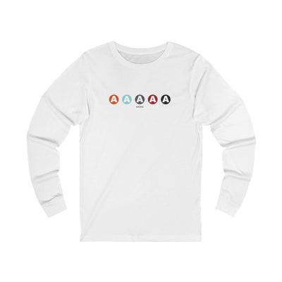 Adult Unisex Multicolored A Graphic Long Sleeve Soft Tee - Akhia