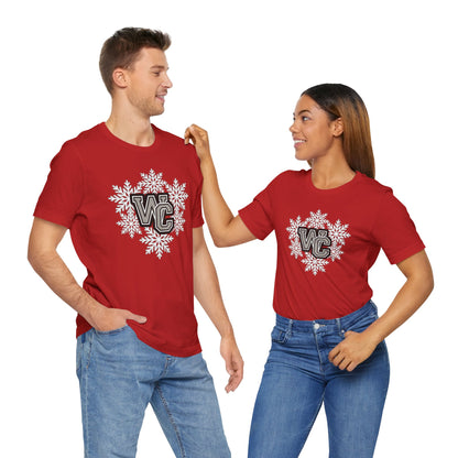 Adult Unisex Westerville Central Spirited Snowflake Graphic Short Sleeve Soft Tee