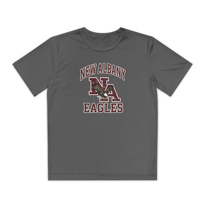 Youth New Albany Vintage Vibes Football Logo Graphic Sport-Tek Competitor Performance Tee
