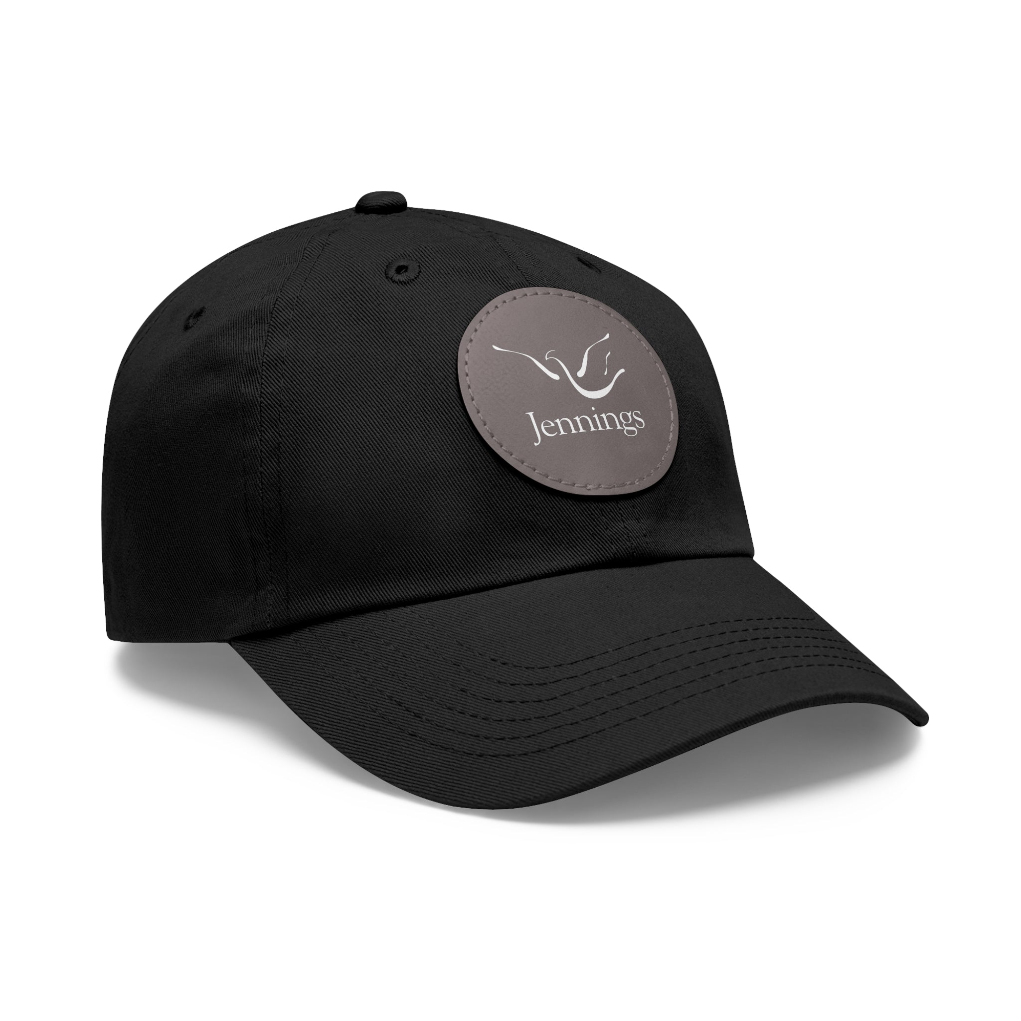 Adult Unisex Dad Hat with Jennings Leather Patch