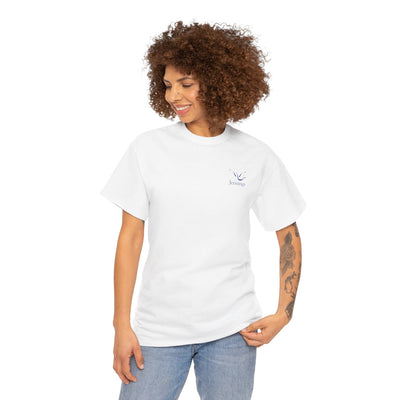 Adult Unisex Heavy Cotton Short Sleeve Tee - Blue Jennings Logo
