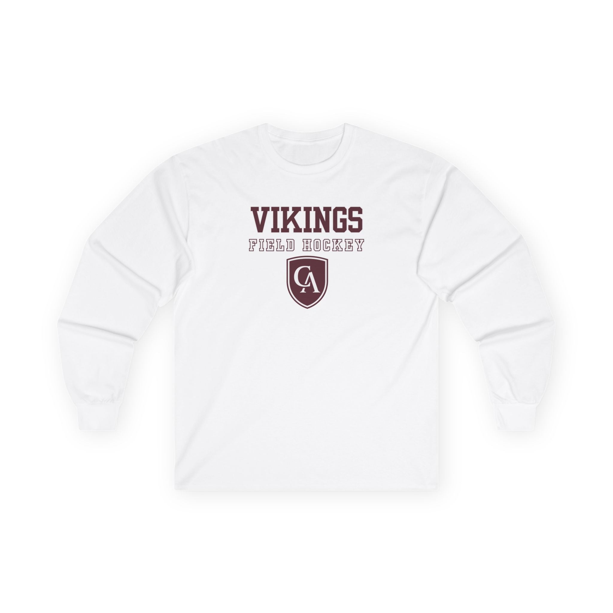 Adult Unisex Columbus Academy Vikings Field Hockey Graphic Gildan Long Sleeve Tee