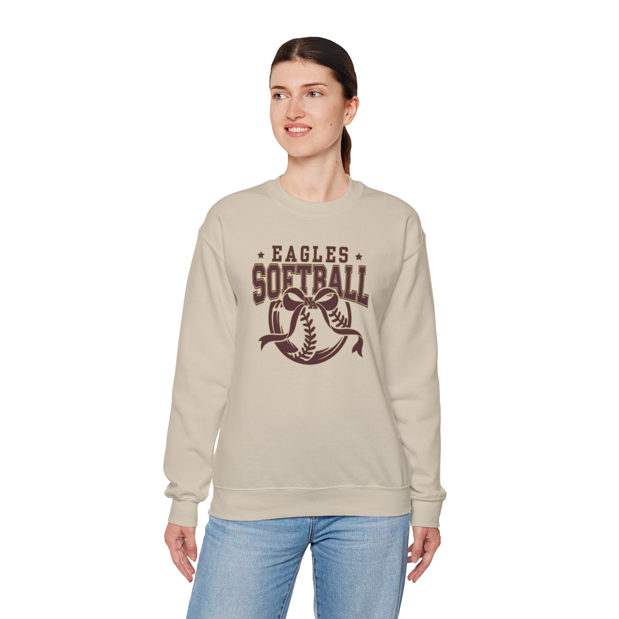 Adult Unisex New Albany Eagles Softball Spirit Bow Graphic Sweatshirt
