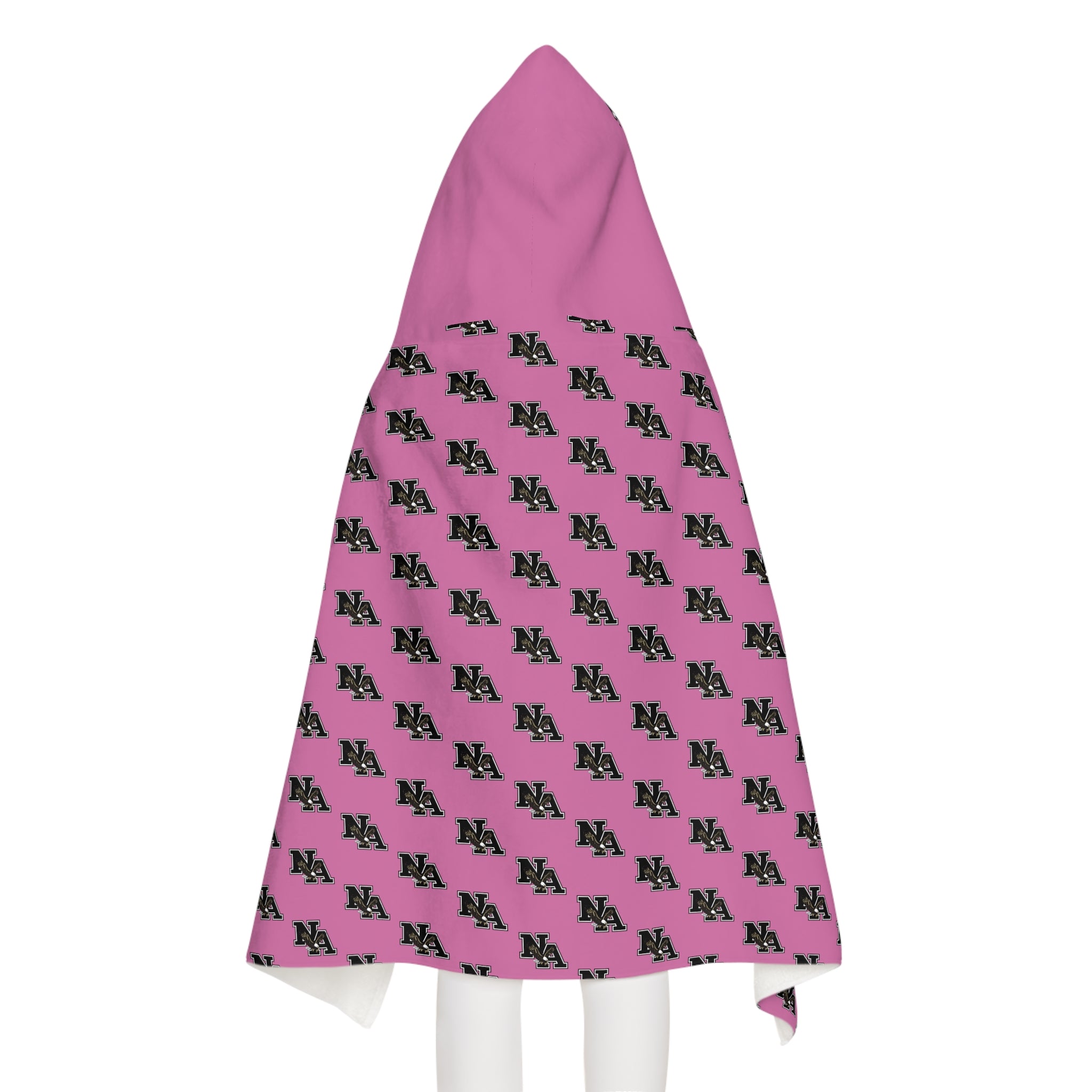 Youth Classic Logo Pink Hooded Towel - New Albany Eagles