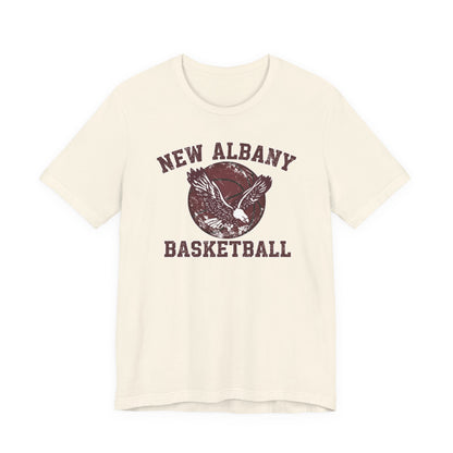 Adult Unisex New Albany Eagles Basketball Vintage Victory Graphic Short Sleeve Soft Tee