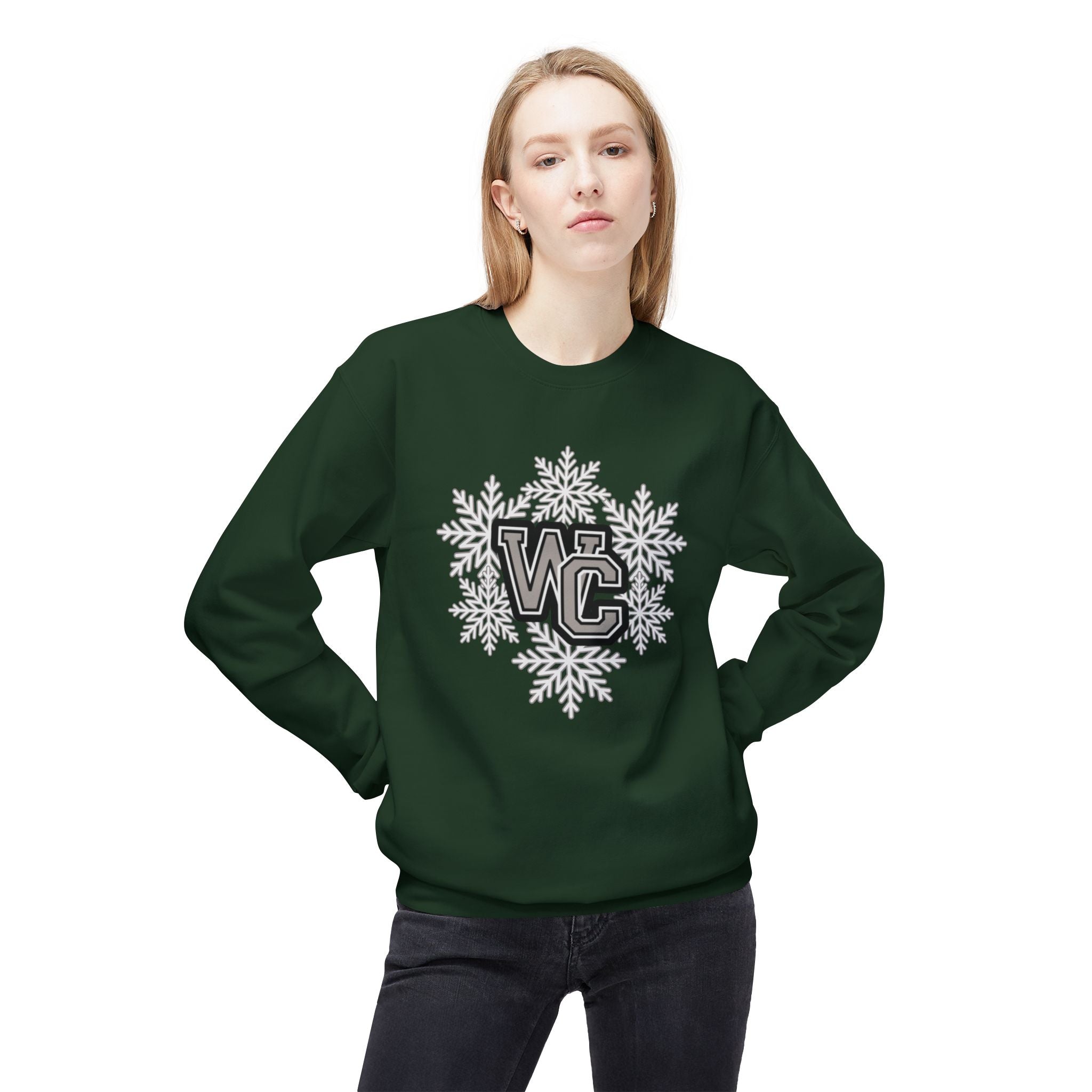 Adult Unisex Westerville Central Spirited Snowflake Graphic Soft Style Sweatshirt