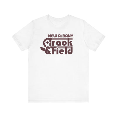 Adult Unisex Retro Track and Field Graphic Short Sleeve Soft Tee