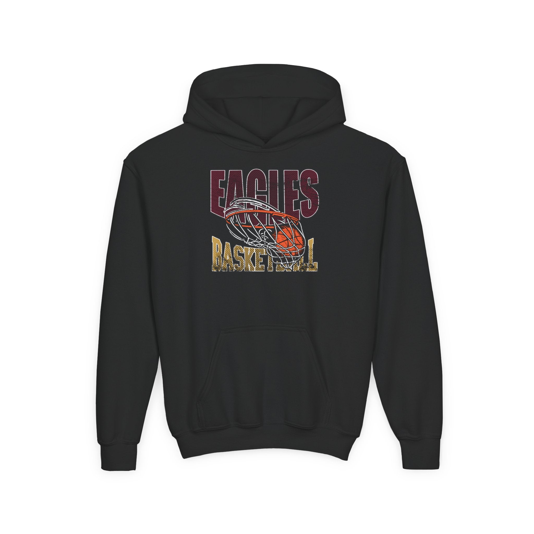Youth Eagles Swish Distressed Basketball Graphic Hoodie
