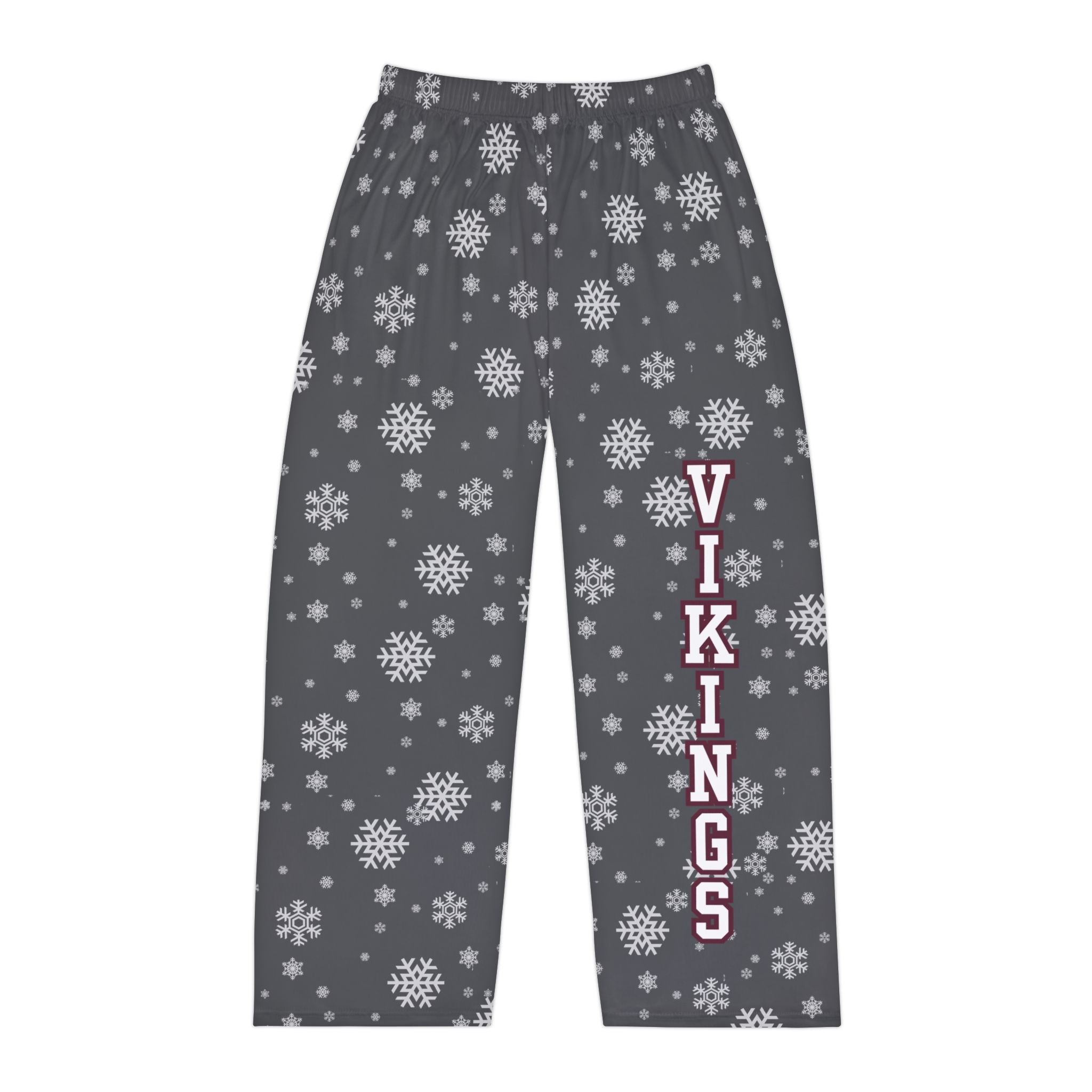 Men's Columbus Academy Vikings Spirited Snowflake Grey Printed Pajama Pants
