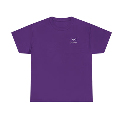 Adult Unisex Heavy Cotton Short Sleeve Tee - White Jennings Logo