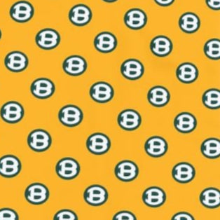 Youth Gold Pajama Pants with Allover Brooke Logo Print