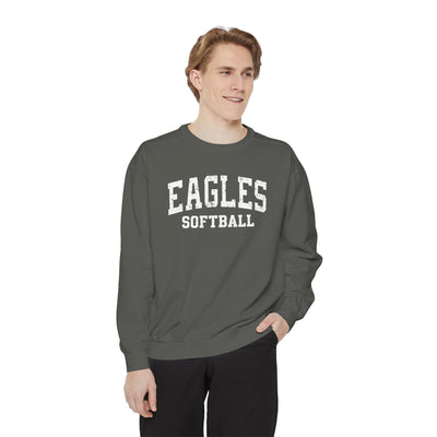 Adult Unisex New Albany Eagles Softball Vintage Distressed Graphic Crewneck Fleece Sweatshirt