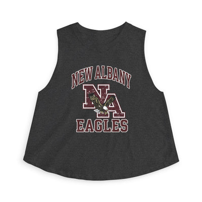 Women's New Albany Vintage Vibes Football Logo Graphic Crop Tank