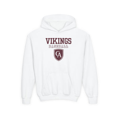 Youth Columbus Academy Vikings Baseball Graphic Gildan Heavy Blend Hoodie