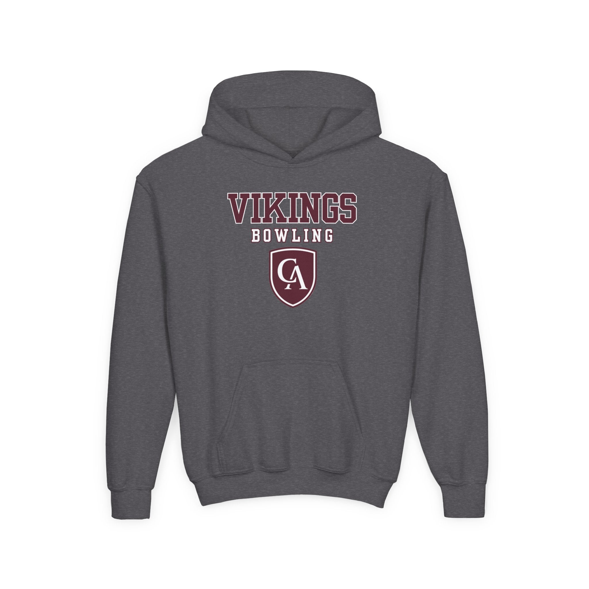Youth Columbus Academy Vikings Bowling Graphic Gildan Heavy Blend Hoodie