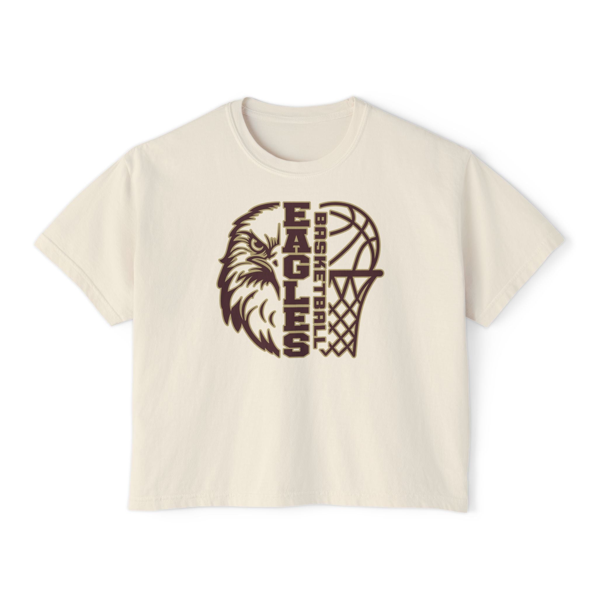 Women's Epic Eagle Basketball Boxy Crop Short Sleeve Graphic Tee