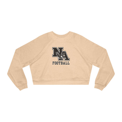 Women's Classic Logo Black Football Graphic Cropped Fleece Sweatshirt