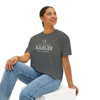 Women's New Albany Eagles Victory Volleyball Graphic Boxy Crop Short Sleeve Tee