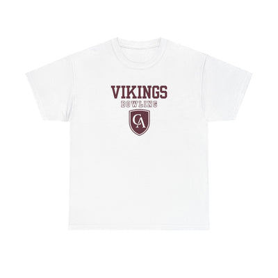 Adult Unisex Columbus Academy Vikings Bowling Graphic Short Sleeve Gildan Heavy Tee