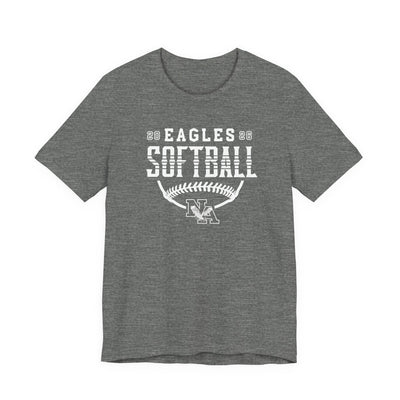 Adult Unisex New Albany Eagles Softball Strong Striped Graphic Short Sleeve Soft Tee